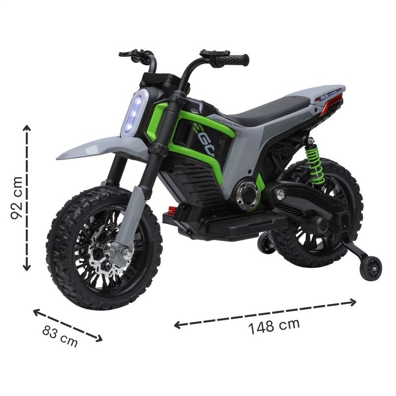 Moto Eletrica ZC 12V Menino Menina Som Luz Chave Rodinha de Apoio